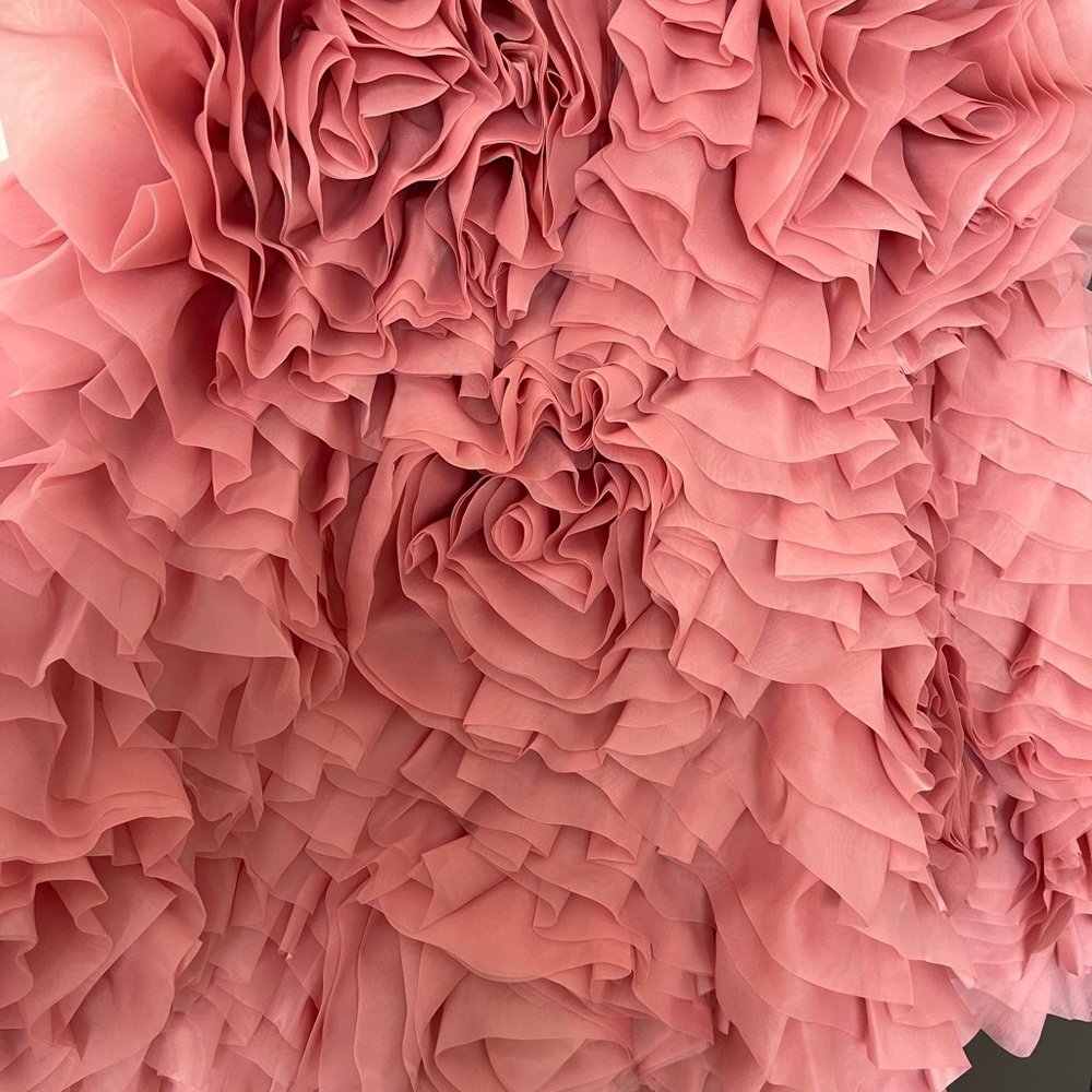 Elegant Pink Strapless Ruffle Dress - Picture 7 of 7